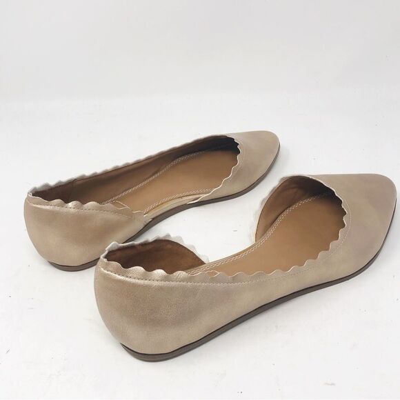 CROWN VINTAGE | Brushed Gold Metallic Look Flat Slip On Shoes Women’s Size 6.5 - Picture 7 of 11